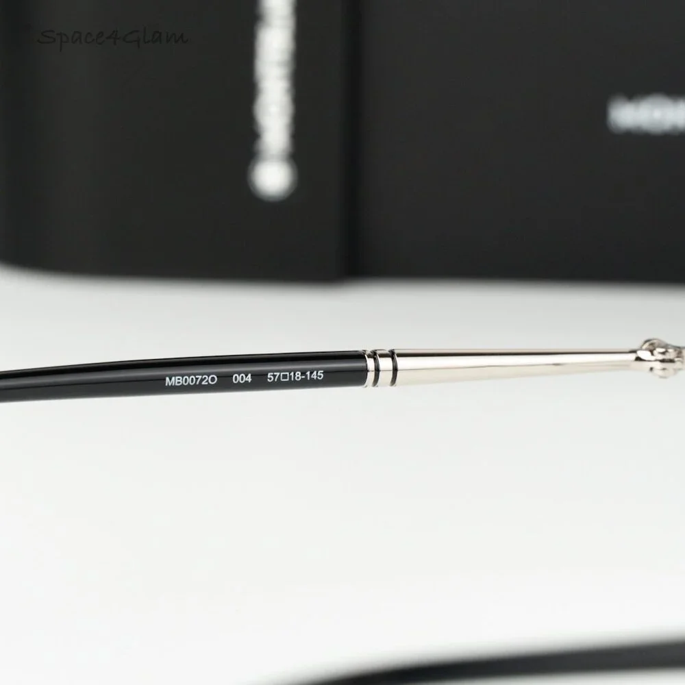 Montblanc Women Eyeglasses Silver Demo Rectangle MB0072O 004 NEW AUTHENTIC